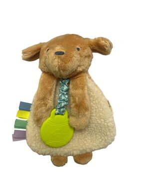 Itzy Ritzy Brown Puppy Dog Sherpa Lovey Security Blanket Teether